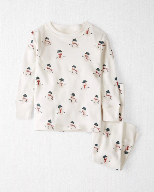 Baby 2-Piece Organic Cotton Pajamas in Snowman Print