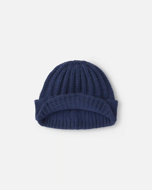 Baby Boy Ribbed Beanie - Navy