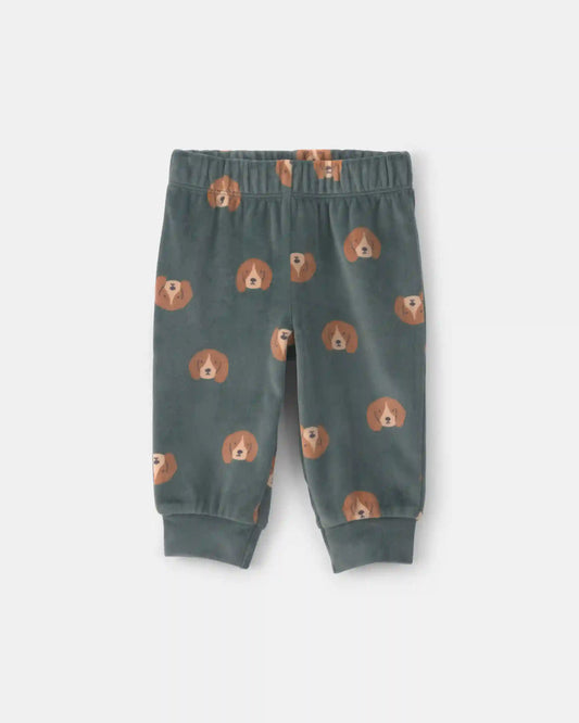 Baby Boy 3-Piece Dog Long-Sleeve Top & Pant Set - Green