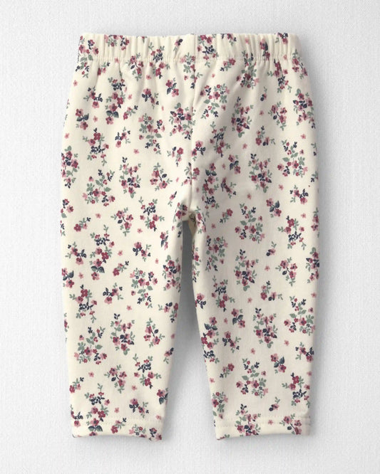 Baby Girl 2-Pack Recycled Fleece Bottoms Made with Organic Cotton