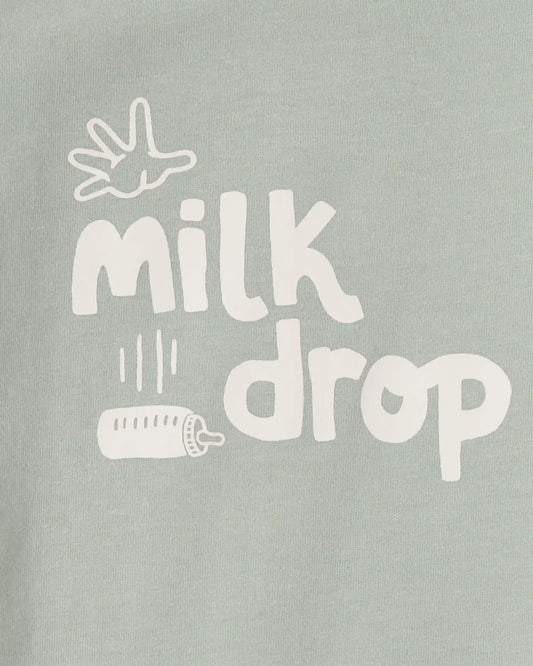 Baby 'Milk Drop' Long-Sleeve Graphic Bodysuit - Green