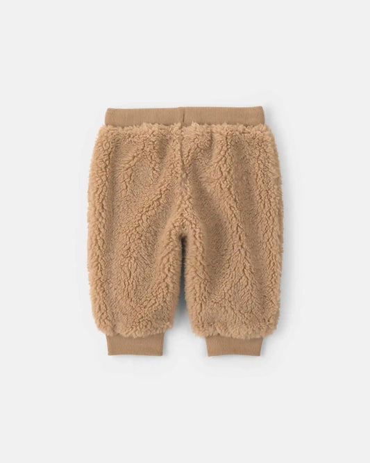 Baby Teddy Fleece Joggers - Brown