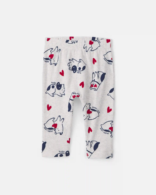 Baby Boy 2-Piece 'Puppy Love' French Terry Long-Sleeve Top & Pant Set - Navy Blue/Grey