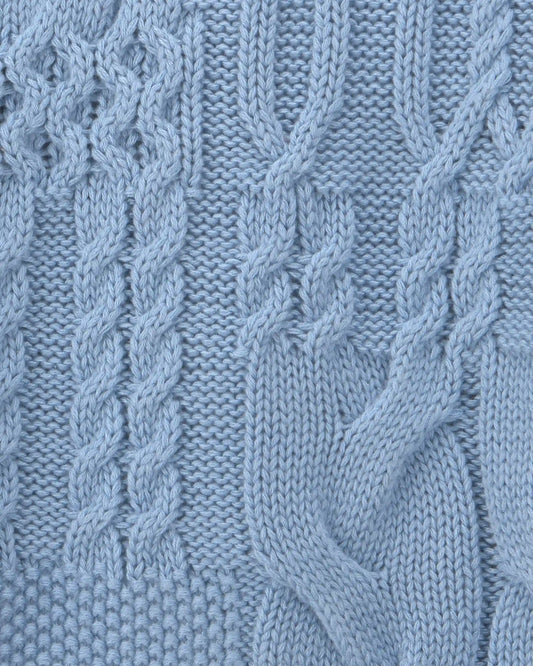 Baby Boy Cable Knit Sweater - Blue