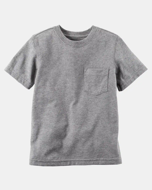 Toddler Solid Short-Sleeve Pocket Tee - Grey