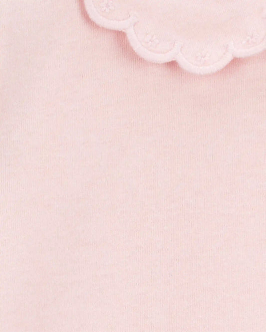 Toddler Scalloped Collar Short-Sleeve Top - Pink