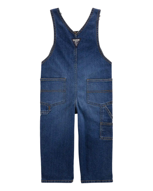 Toddler Stretch Denim Overalls - Dark Wash