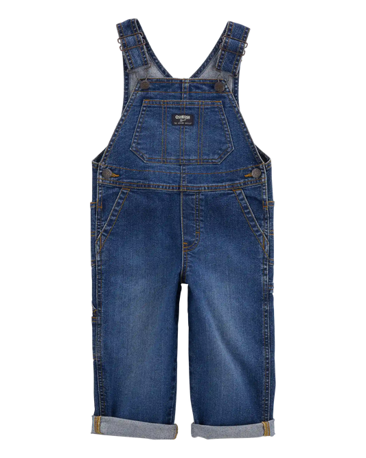Toddler Stretch Denim Overalls - Dark Wash