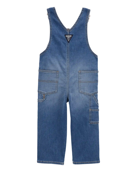 Toddler Stretch Denim Overalls - Medium Wash