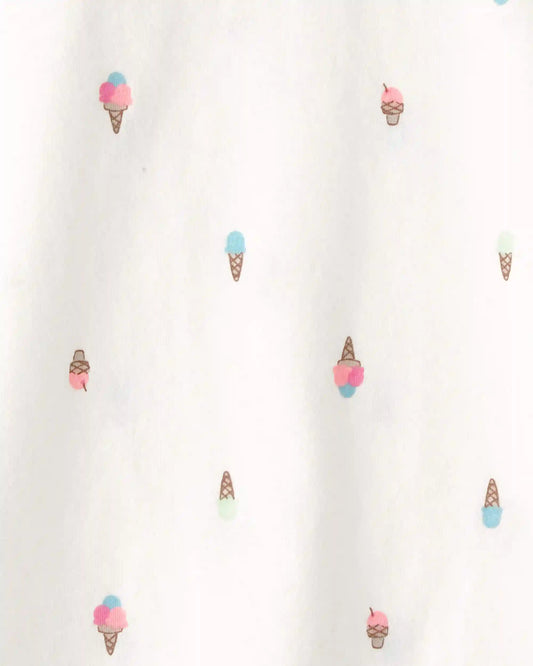 Toddler Girl Ice Cream Relaxed Top - Ivory