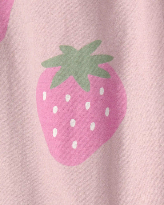 Toddler Girl Strawberry Relaxed Top - Pink