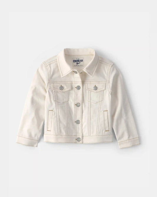 Toddler Girl Twill Jacket - Ivory