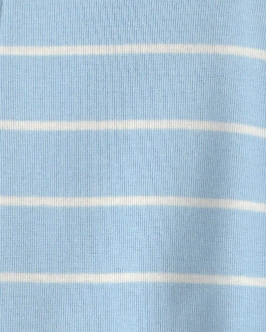 Toddler Boy Alligator Striped 100% Cotton Snug Fit 1-Piece Pajama - Blue