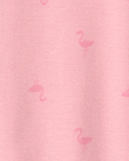Toddler Girl Flamingo 100% Cotton Snug Fit 1-Piece Pajama - Pink