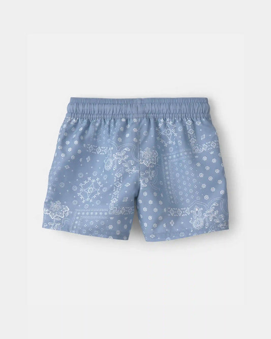 Toddler Boy Bandana Floral Swim Trunks - Blue