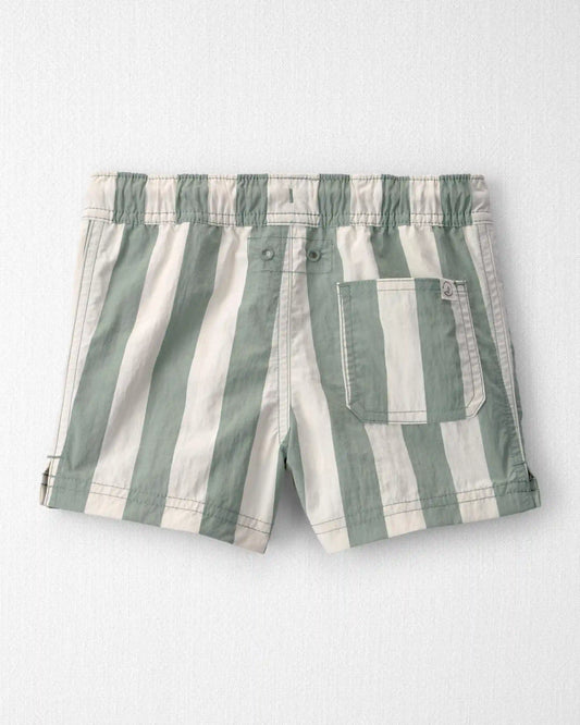 Toddler Boy Recycled Swim Trunks in Stripes