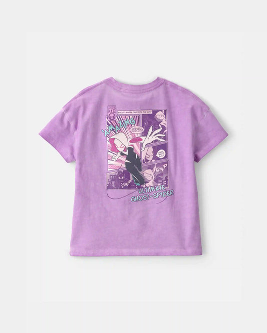 Toddler Girl Ghost-Spider Graphic Tee - Purple