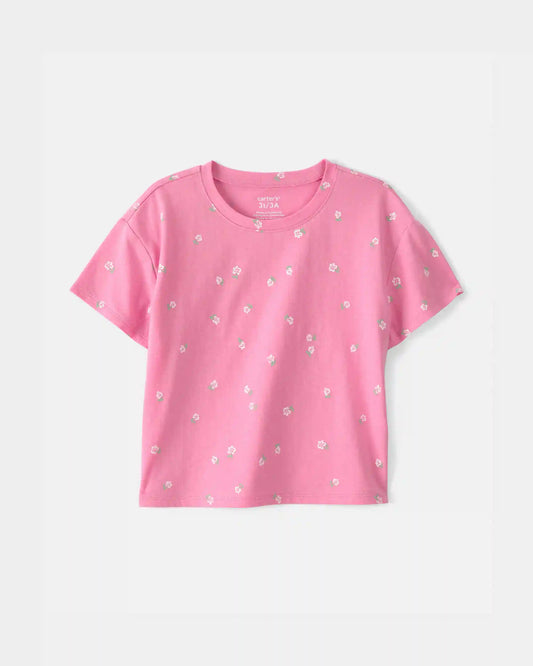 Toddler Girl Floral Relaxed Top - Pink