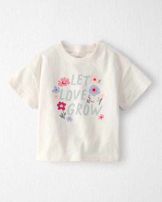 Toddler Girl Organic Cotton 'Let Love Grow' Boxy Tee