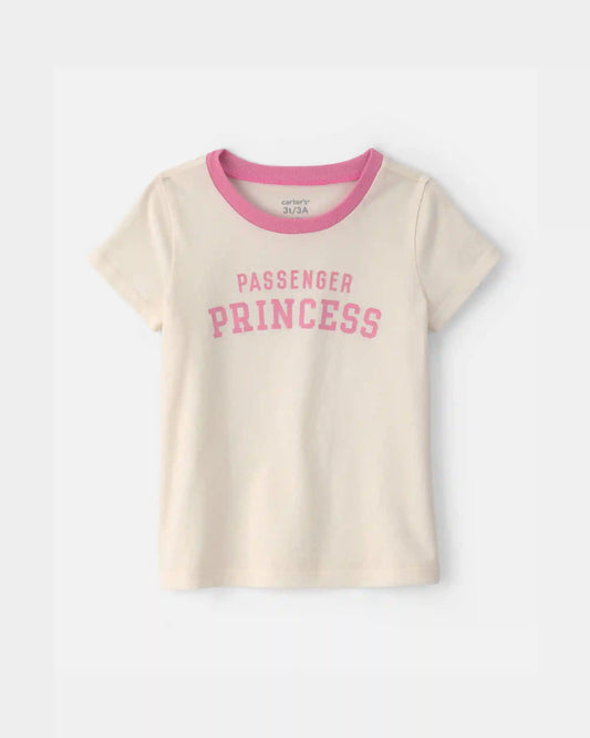 Toddler Girl 'Passenger Princess' Graphic Tee - Cream