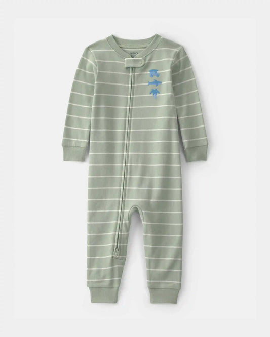 Toddler Boy Beach 100% Cotton 1-Piece Pajama - Green