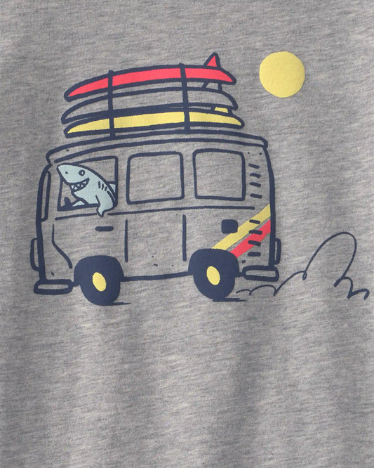Toddler Boy Cruising Shark Graphic Tee - Grey