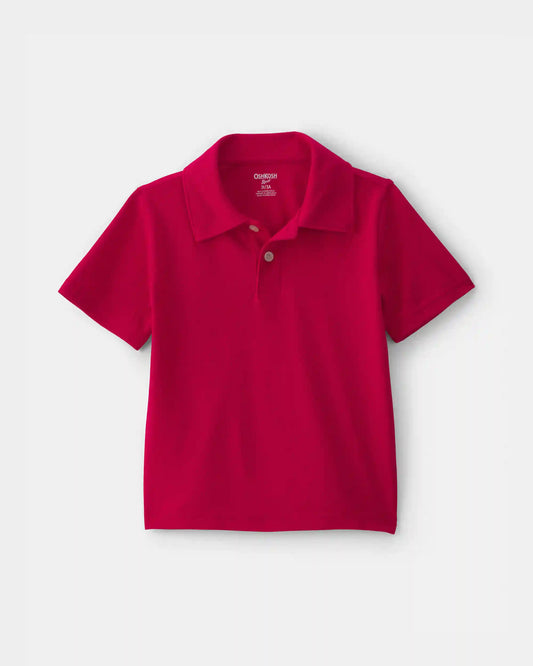Toddler Boy Uniform Piqué Polo Shirt - Red