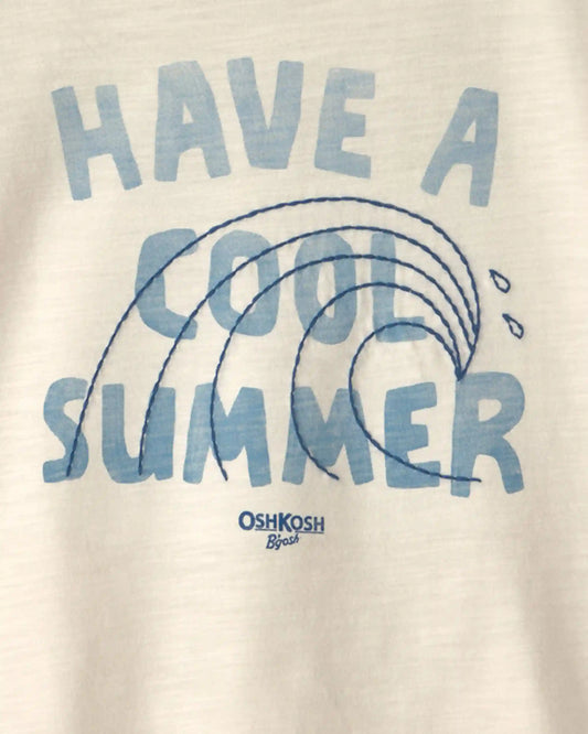 Toddler Boy 'Have A Cool Summer' Wave Top - Ivory