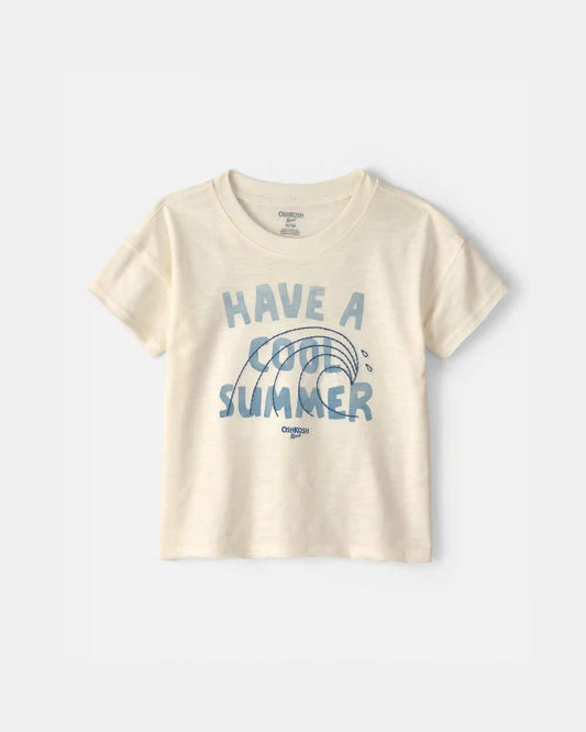 Toddler Boy 'Have A Cool Summer' Wave Top - Ivory