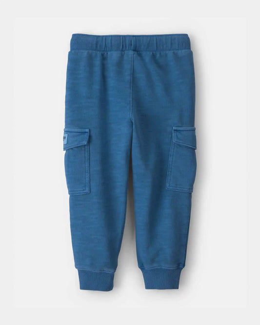 Toddler Boy French Terry Cargo Knit Joggers - Blue