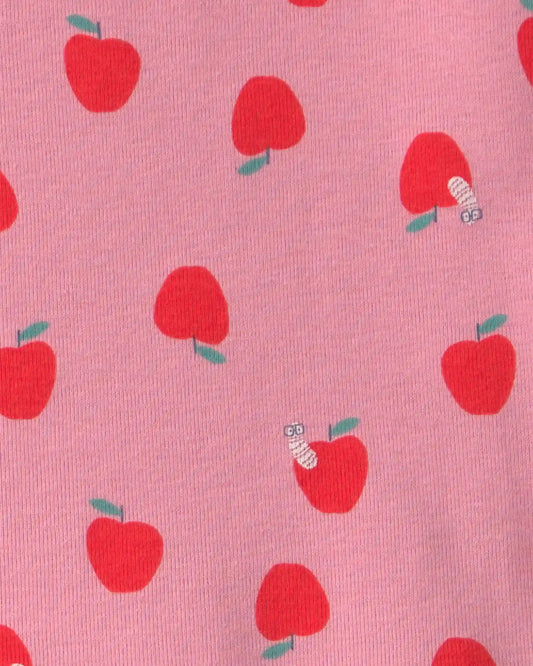 Toddler Girl Apple 100% Cotton 2-Piece Pajama Set - Pink