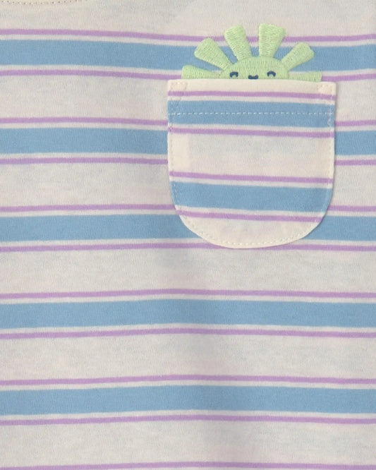 Toddler Girl Striped Short-Sleeve Top - Blue/Ivory
