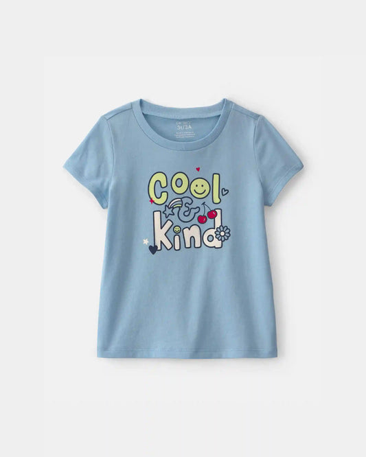 Toddler Girl 'Cool & Kind' Graphic Tee - Blue