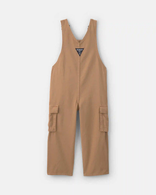 Toddler Boy Cargo Overalls - Khaki