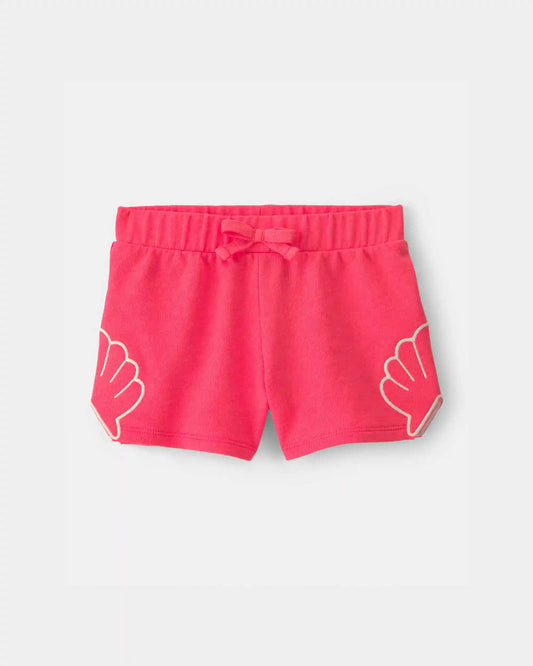 Toddler Girl Shell French Terry Shorts - Coral