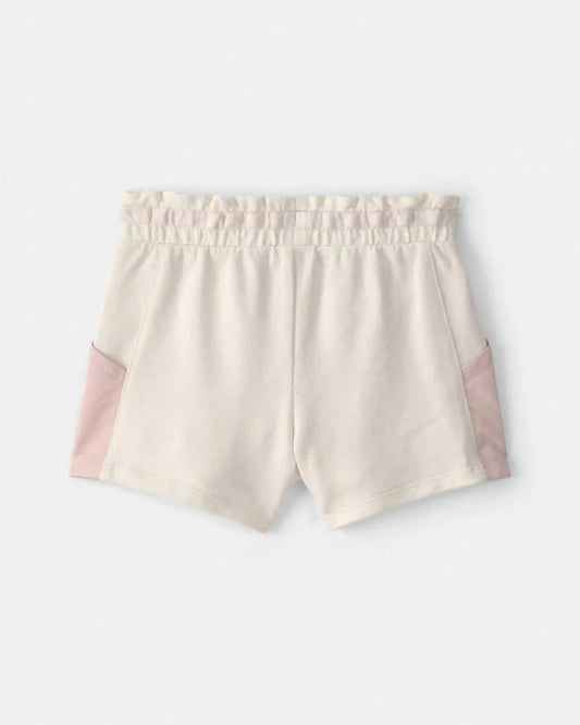 Toddler Girl French Terry Shorts - Pink/Ivory