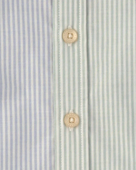 Toddler Boy Poplin Button-Down Shirt- Green/Blue