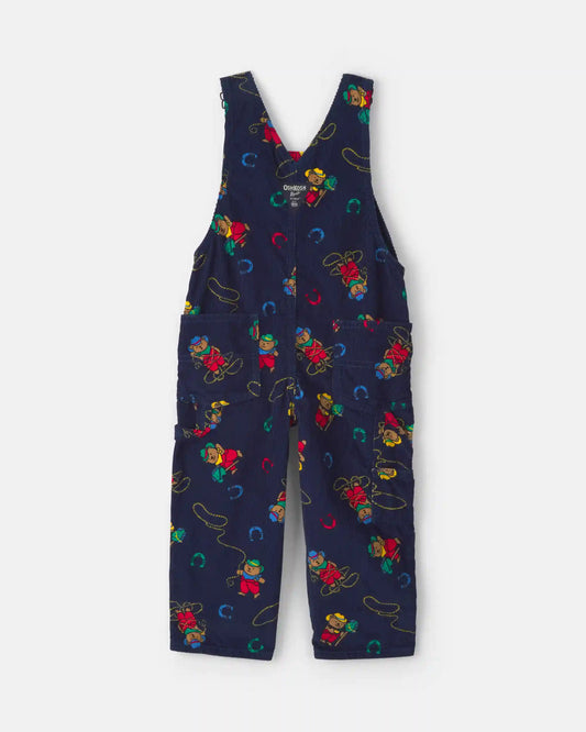 Toddler Bear Corduroy Overalls - Navy Blue