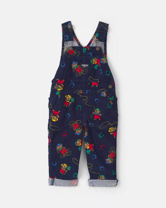Toddler Bear Corduroy Overalls - Navy Blue