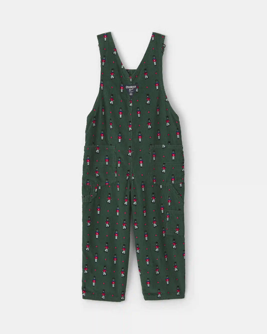 Toddler Boy Nutcracker Corduroy Overalls - Green