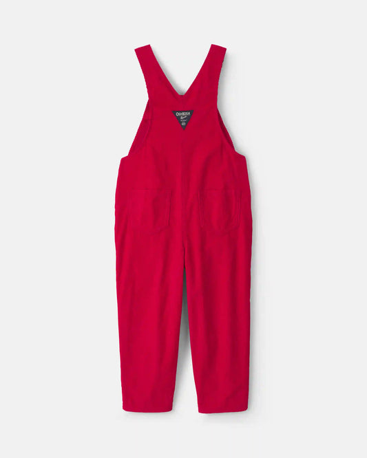 Toddler Girl Corduroy Overalls - Red
