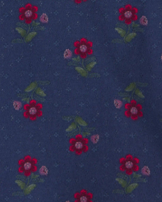 Toddler Girl Floral Long-Sleeve Top - Navy Blue