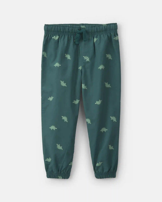 Toddler Boy 2-Piece Dinosaur Fleece Hooded Top & Pant Set - Grey/Green