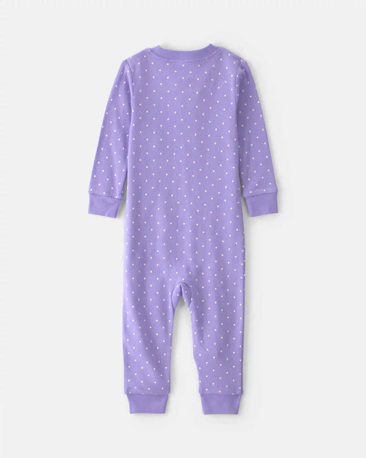 Toddler Girl 1-Piece Pets 100% Cotton Snug Fit Pajama - Purple