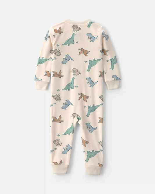 Toddler Boy 1-Piece Dino DreamPlush Snug Fit Pajama - Cream