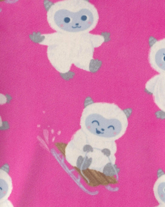 Toddler Girl 2-Piece Dream Plush Yeti Snug Fit Pajama Set - Pink