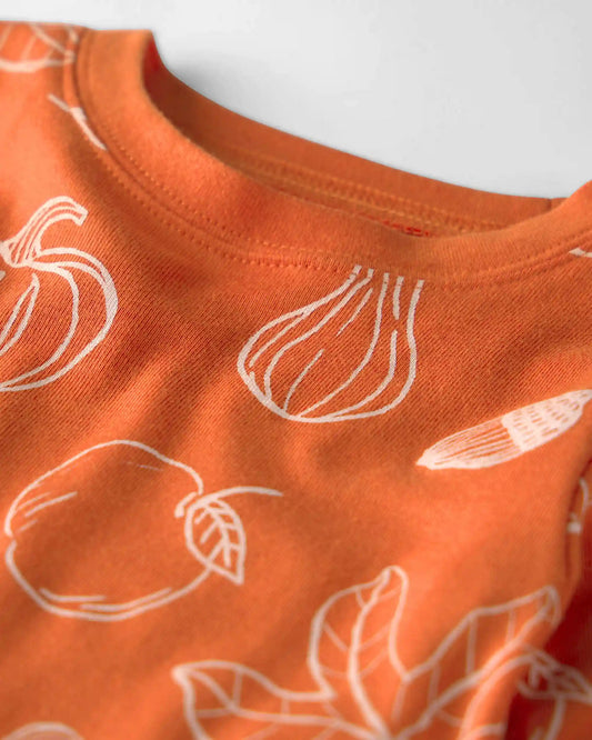 Toddler 2-Piece Organic Cotton Pajamas in Autumn Gourds