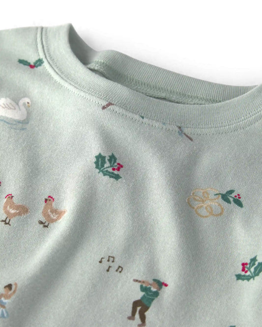 Toddler 2-Piece Organic Cotton Pajamas in 12 Days of Christmas Print