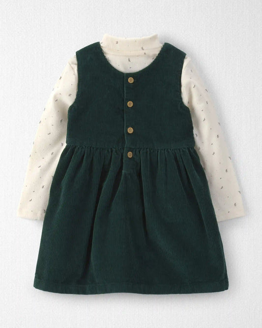 Toddler Girl 2-Piece Organic Cotton Corduroy Jumper Set