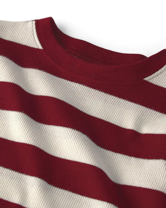 Toddler 2-Piece Organic Cotton Ribbed Pajamas in Stripes